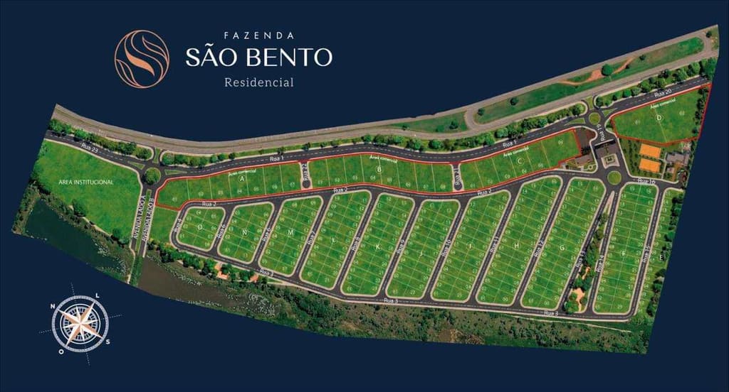 Fazenda São Bento, implantação do masterplan